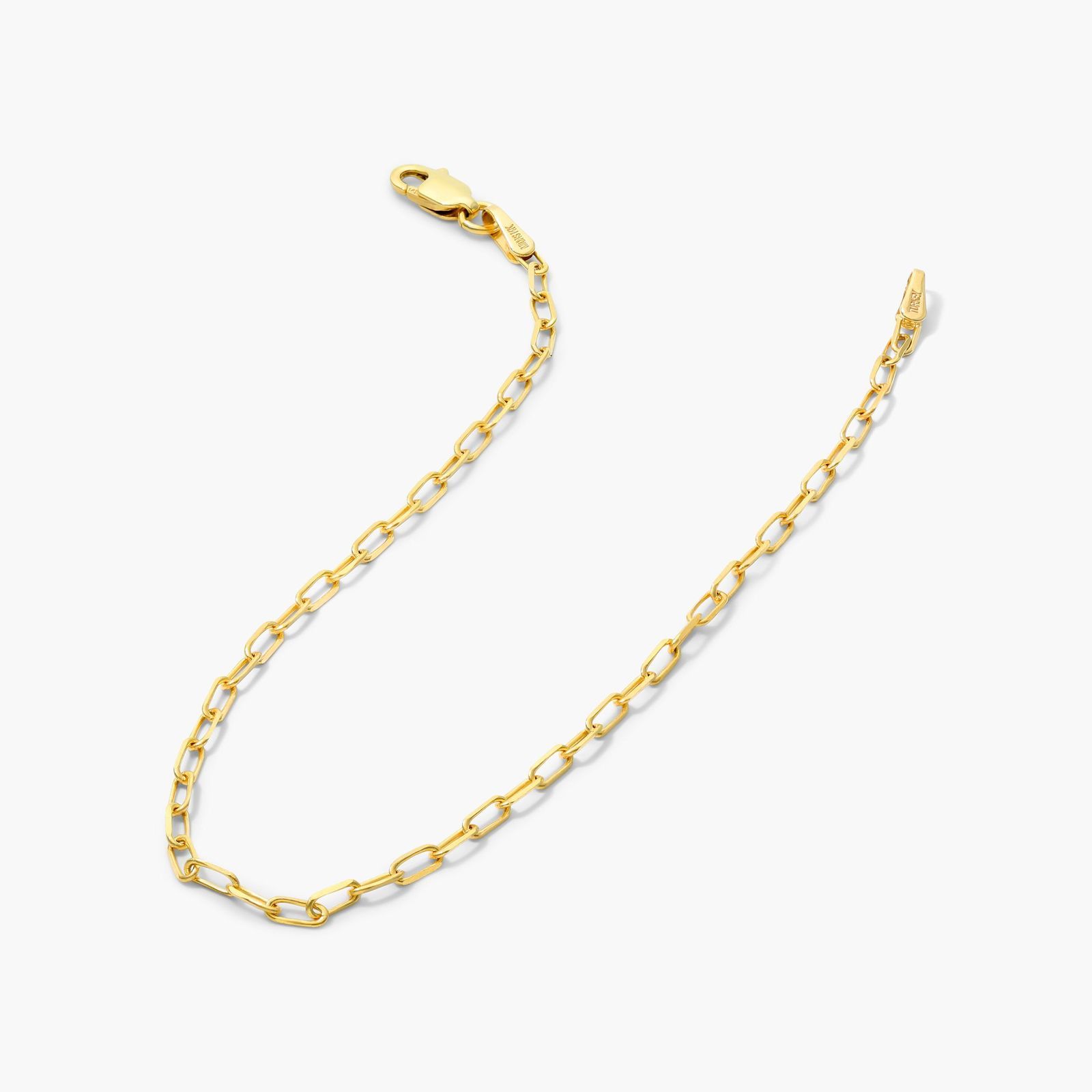 Paperclip Chain Bracelet In 14K Yellow Gold