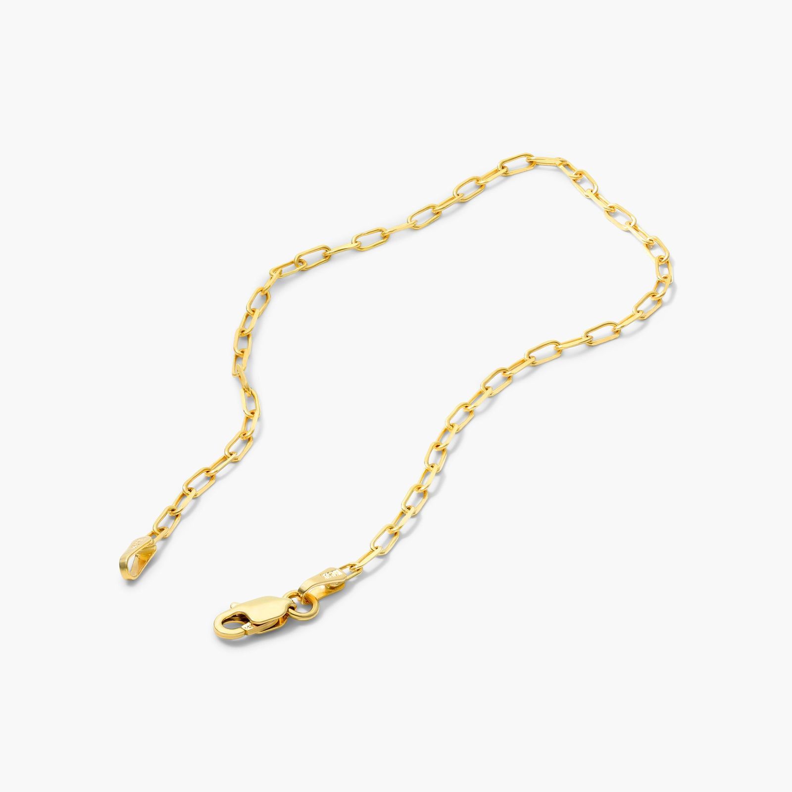 Paperclip Chain Bracelet In 14K Yellow Gold