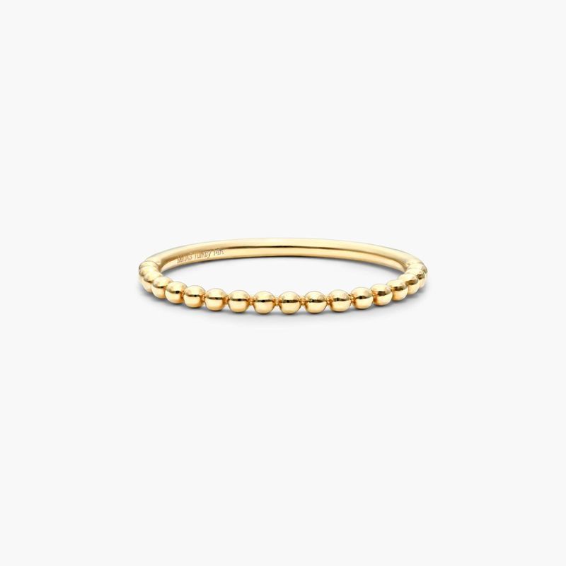 Beaded Row Ring In 14K Yellow Gold