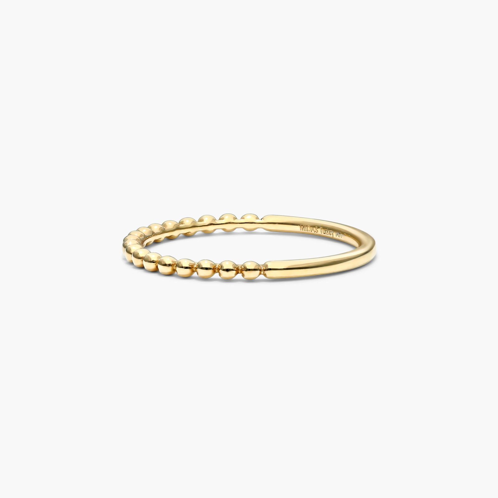 Beaded Row Ring In 14K Yellow Gold