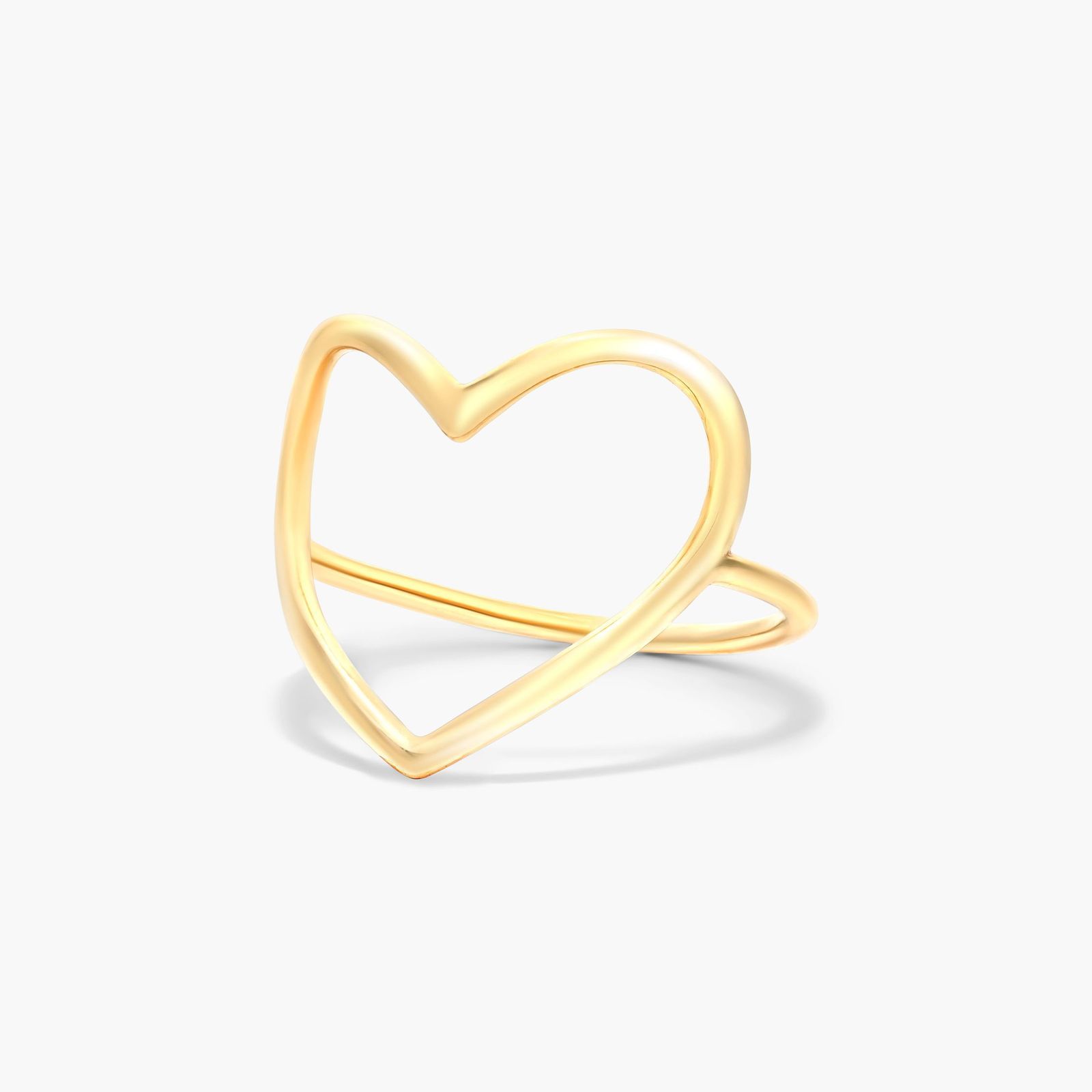 Open Heart Ring In 14K Yellow Gold