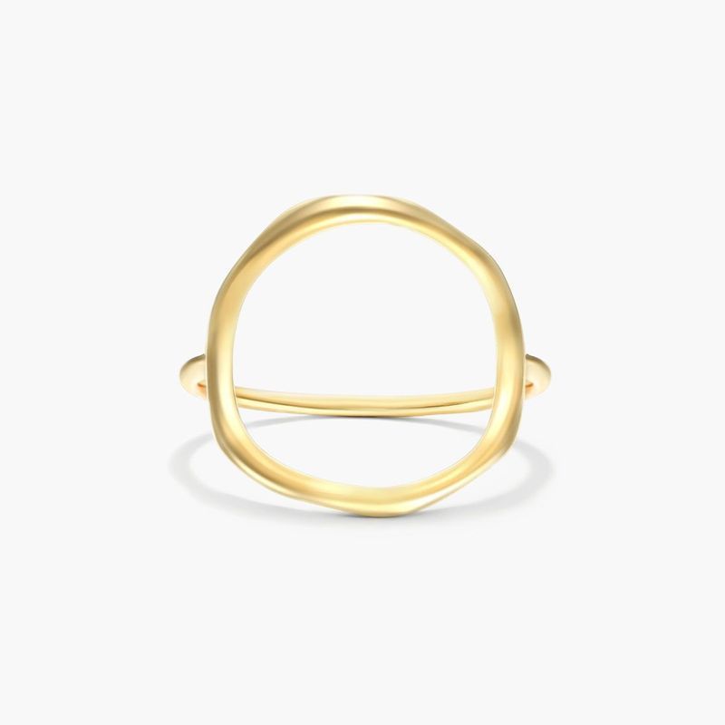 Open Circle Ring In 14K Yellow Gold