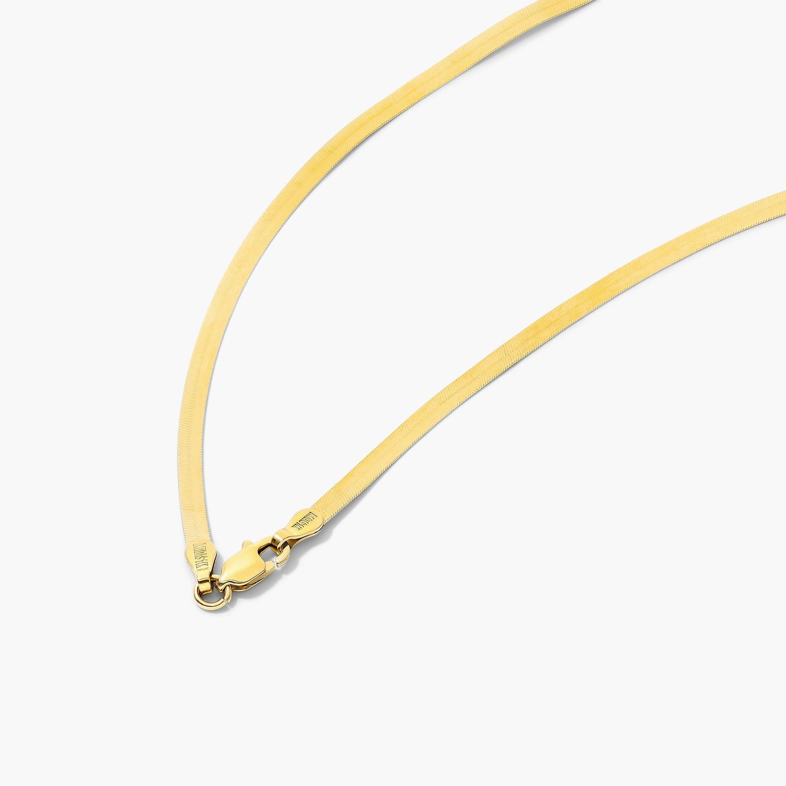 14K Yellow Gold 2.7mm Herringbone Chain Necklace