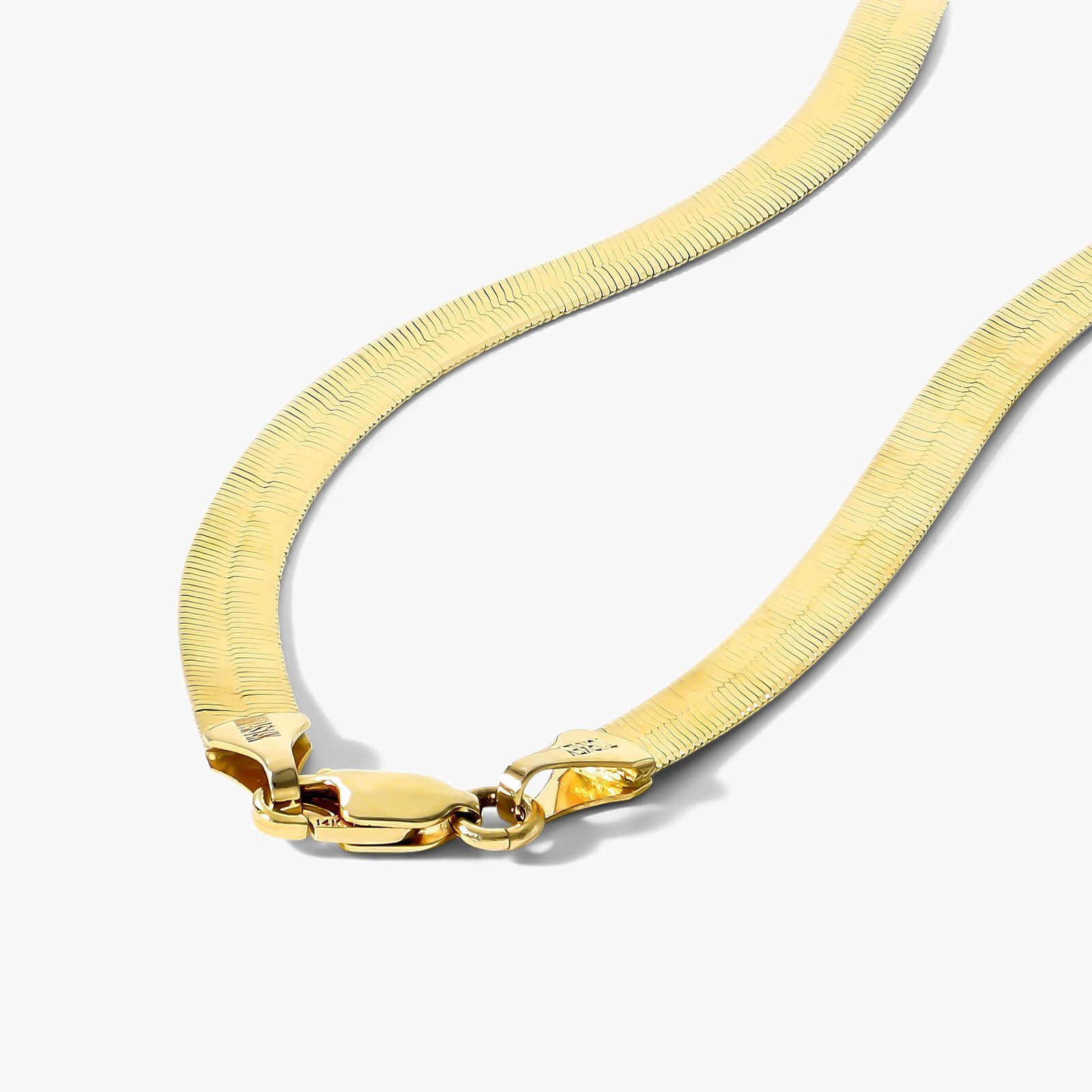 14K Yellow Gold 5.1mm Herringbone Chain Necklace
