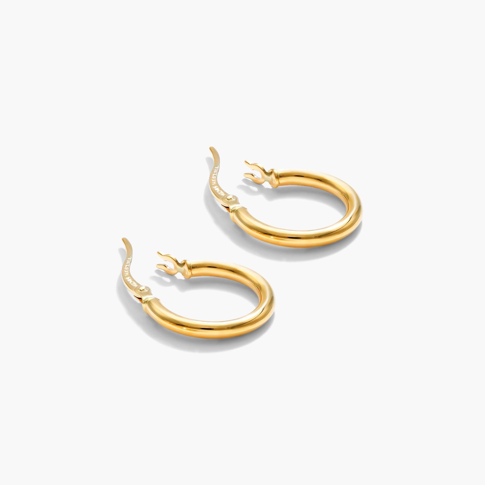Standard Tube Hoop Earrings In 14K Yellow Gold