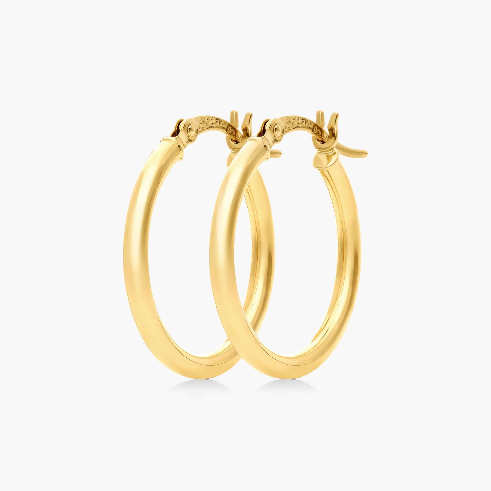 Standard Tube Hoop Earrings In 14K Yellow Gold