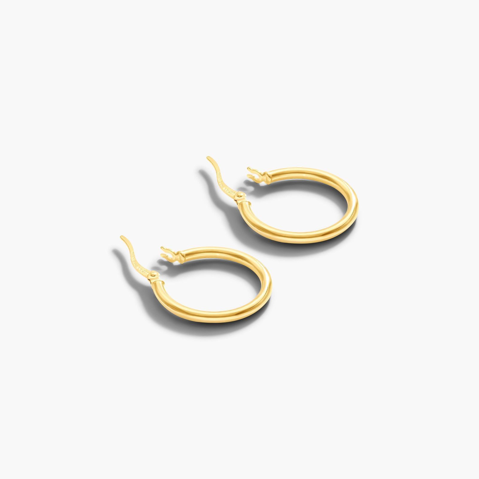 Standard Tube Hoop Earrings In 14K Yellow Gold