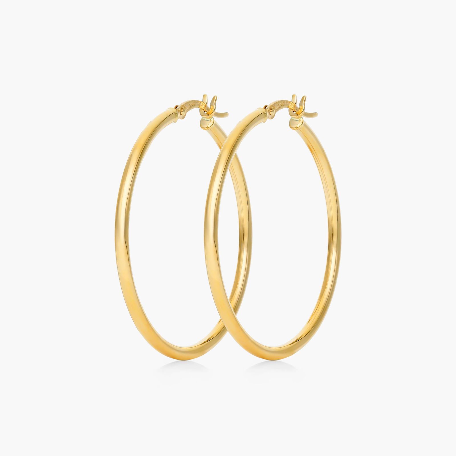 Standard Tube Hoop Earrings In 14K Yellow Gold