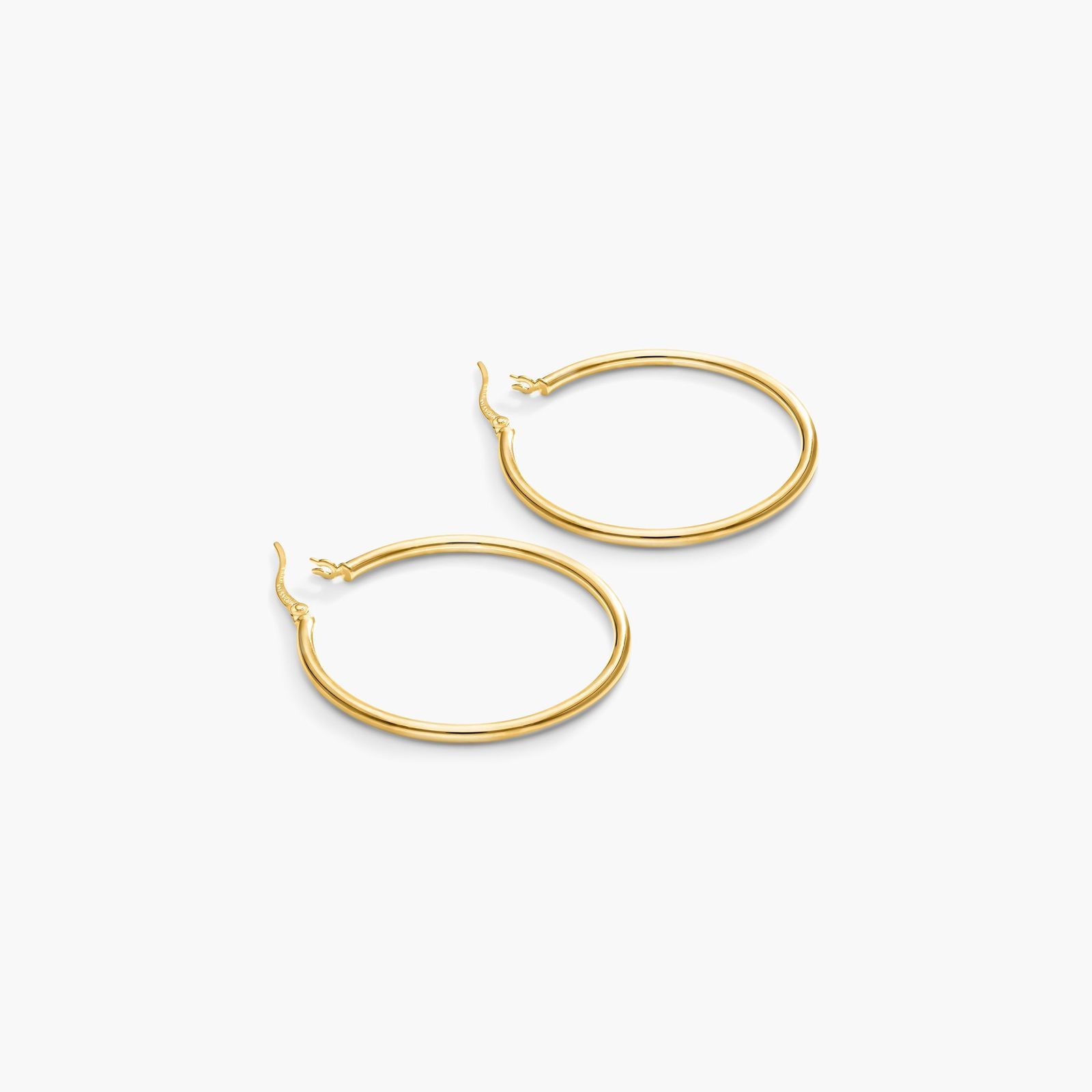 Standard Tube Hoop Earrings In 14K Yellow Gold