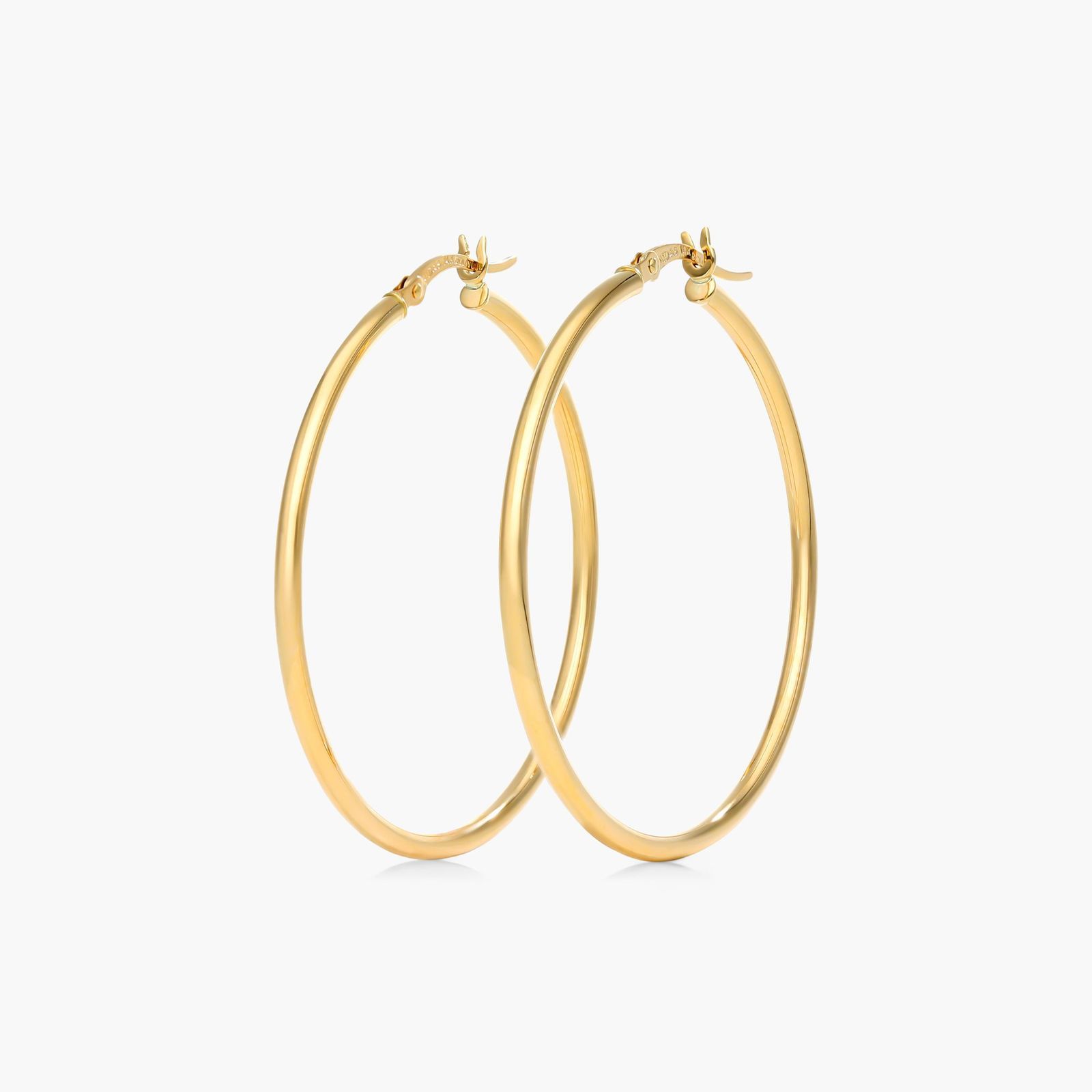 Standard Tube Hoop Earrings In 14K Yellow Gold