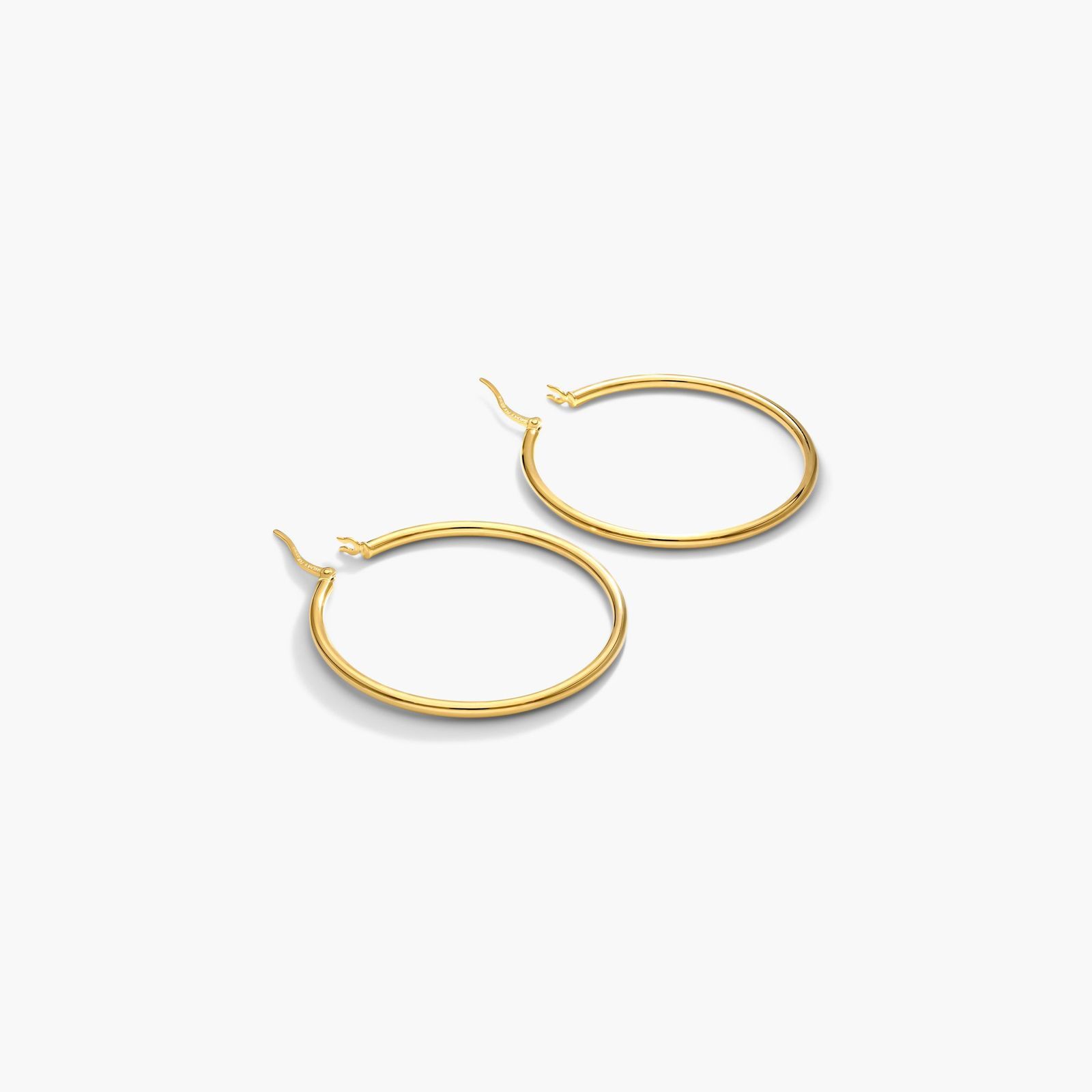 Standard Tube Hoop Earrings In 14K Yellow Gold