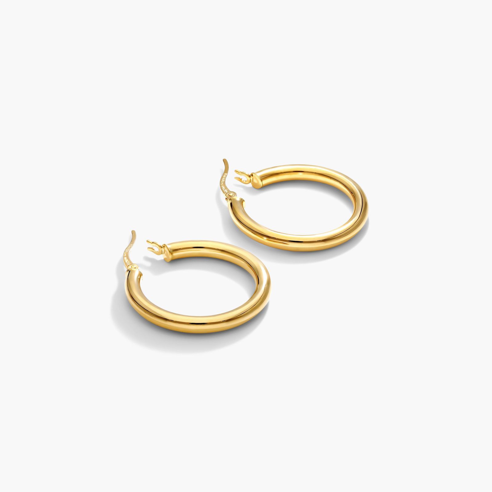 Bold Tube Hoop Earrings In 14K Yellow Gold
