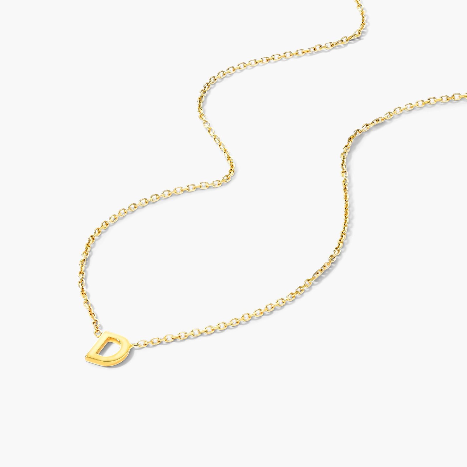 14K Yellow Gold Mini Initial D Necklace