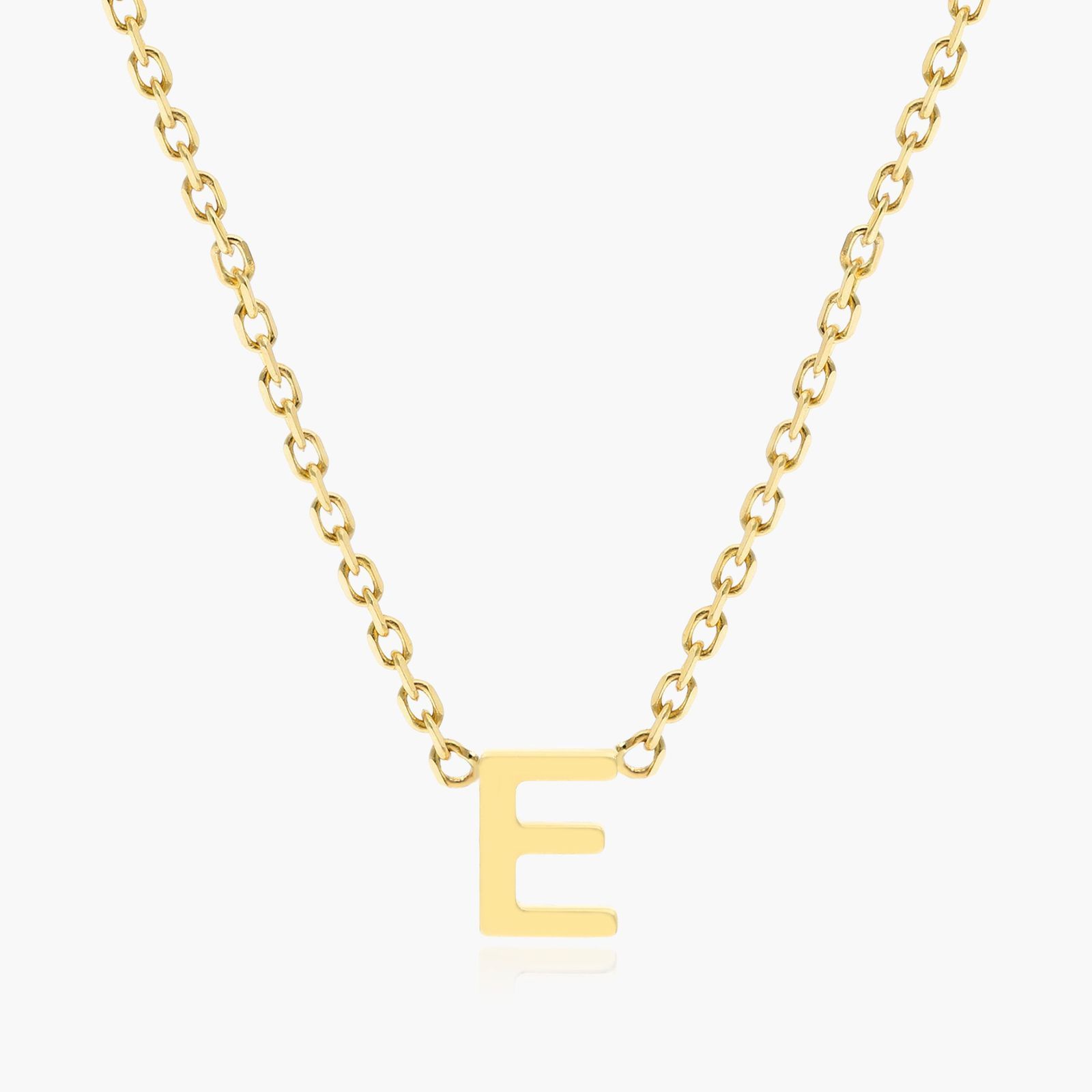 14K Yellow Gold Mini Initial E Necklace-9519874y14