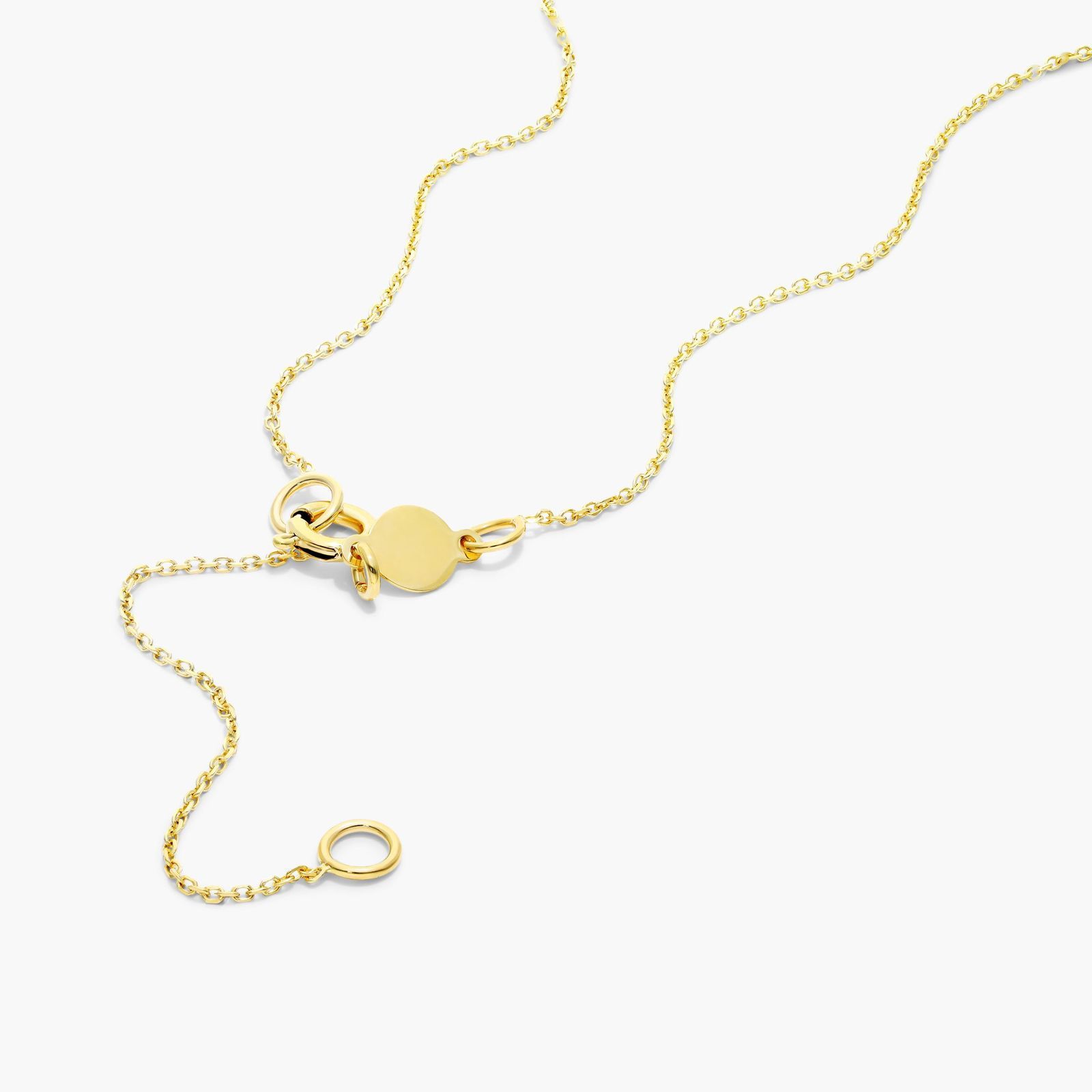 14K Yellow Gold Mini Initial F Necklace
