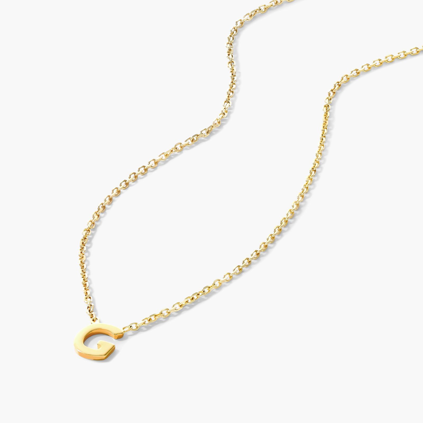 14K Yellow Gold Mini Initial G Necklace