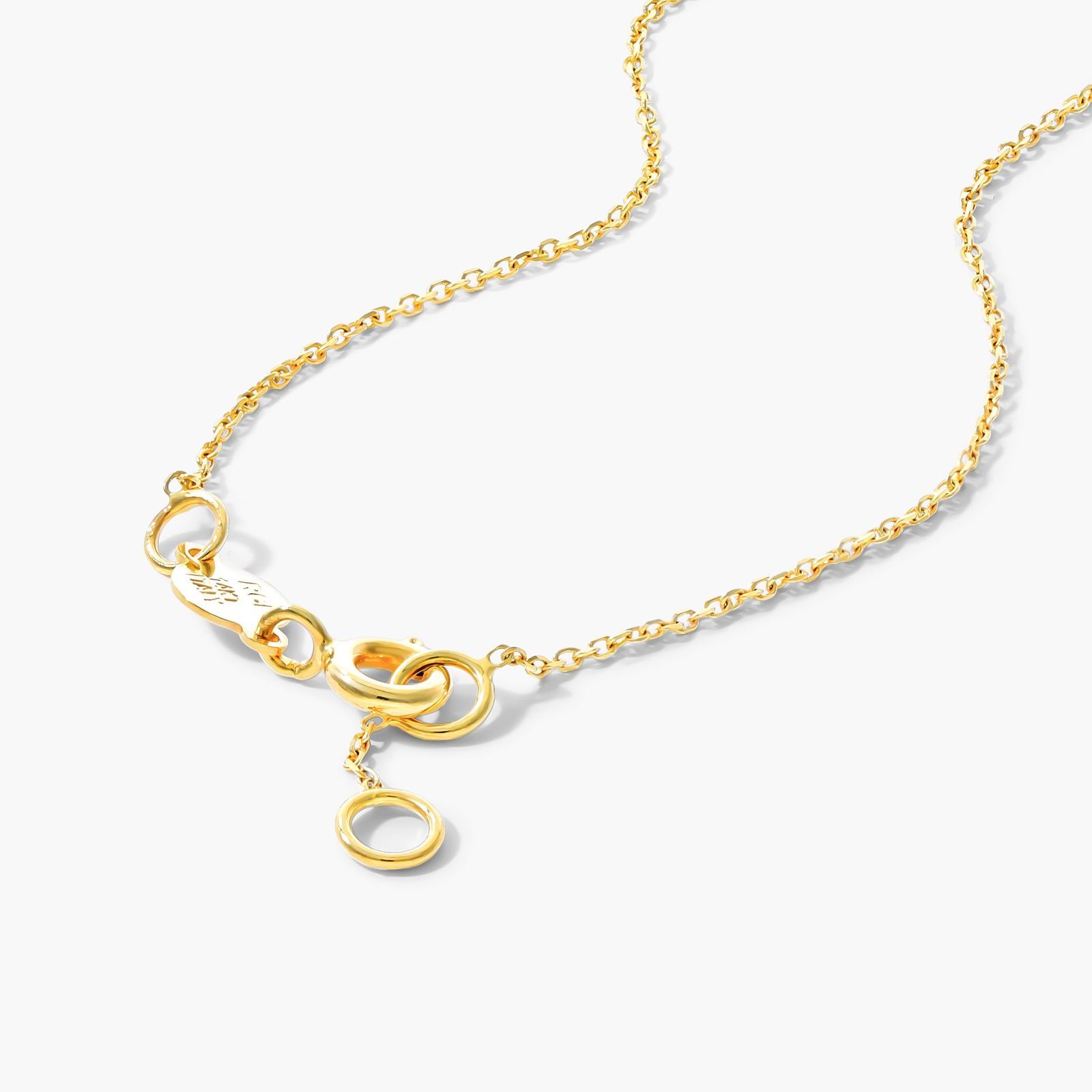 14K Yellow Gold Mini Initial M Necklace