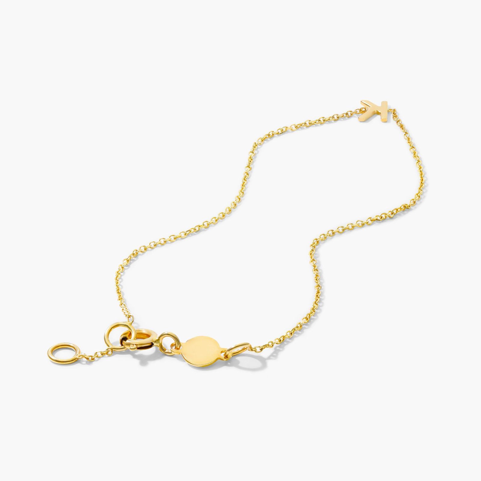 Mini Initial K Bracelet In 14K Yellow Gold