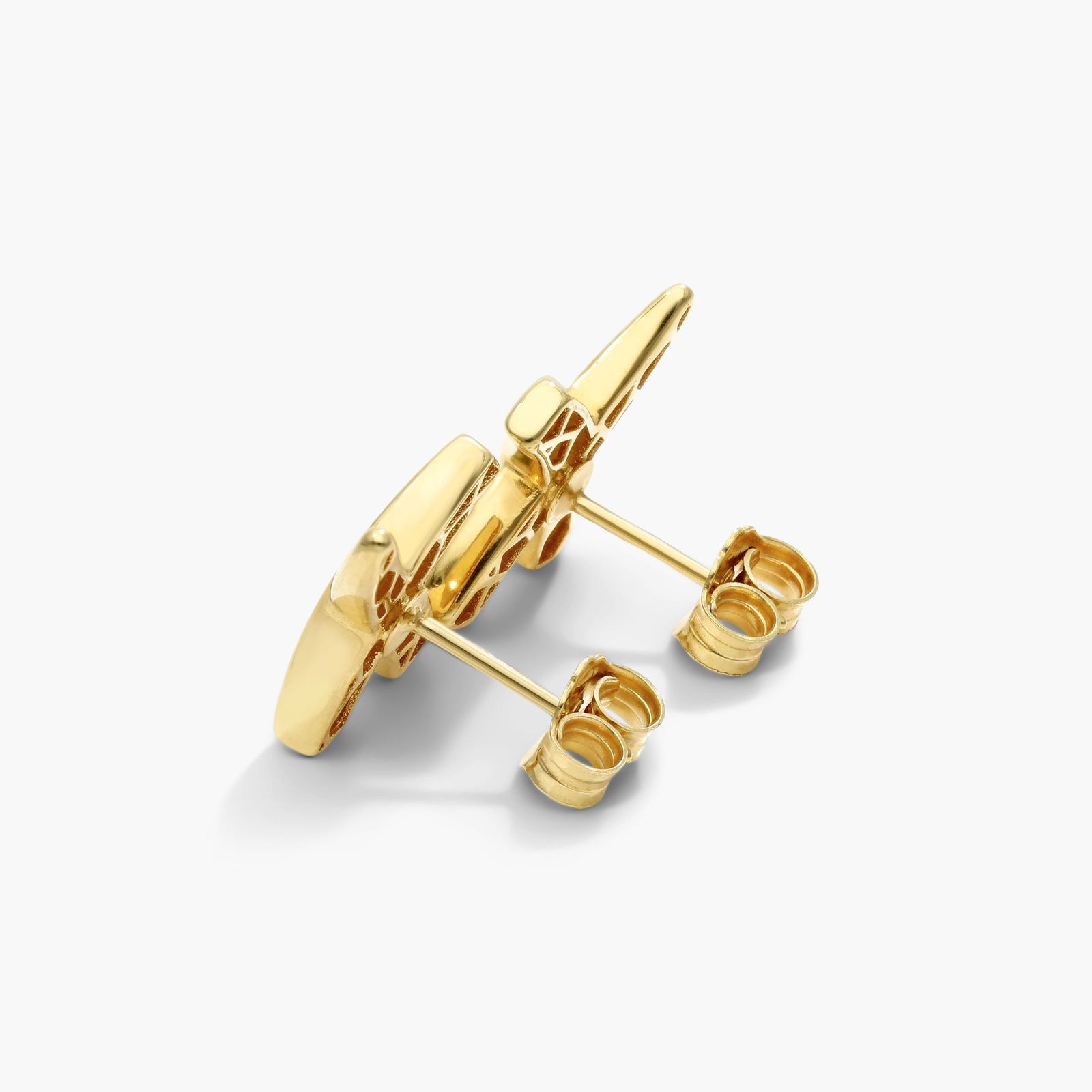 Crossover Stud Earrings In 14K Yellow Gold