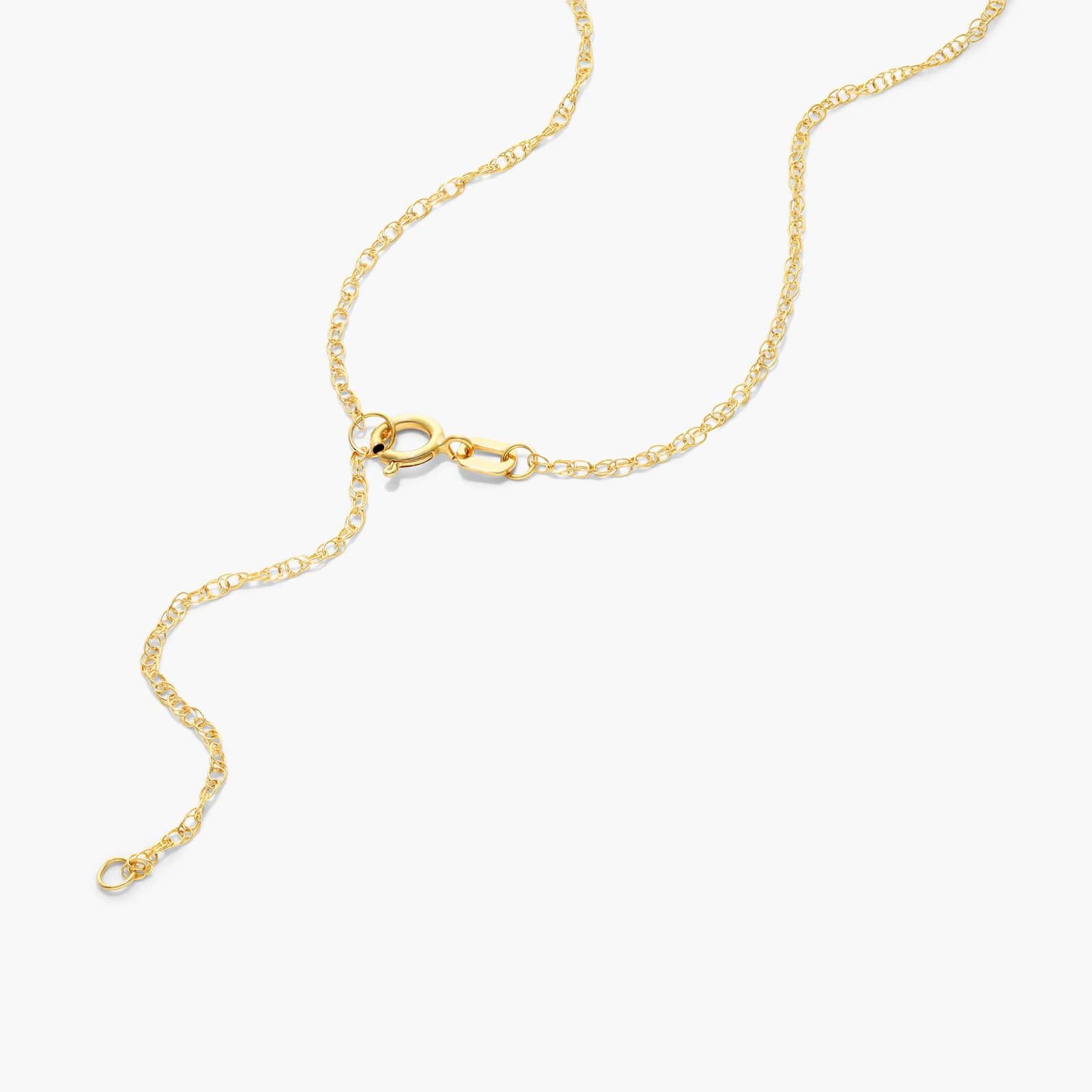 14K Yellow Gold Mini Hearted Eyes Emoji Necklace