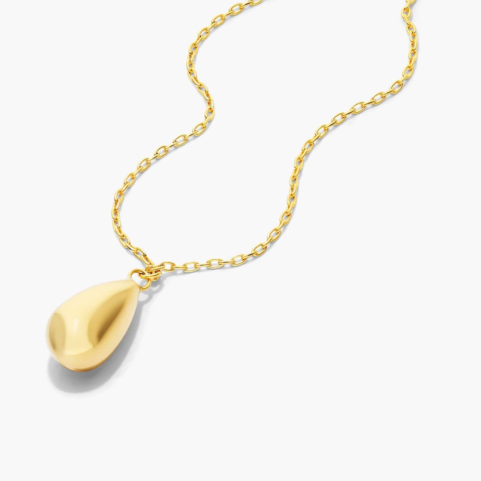 14K Yellow Gold Dangle Teardrop Necklace