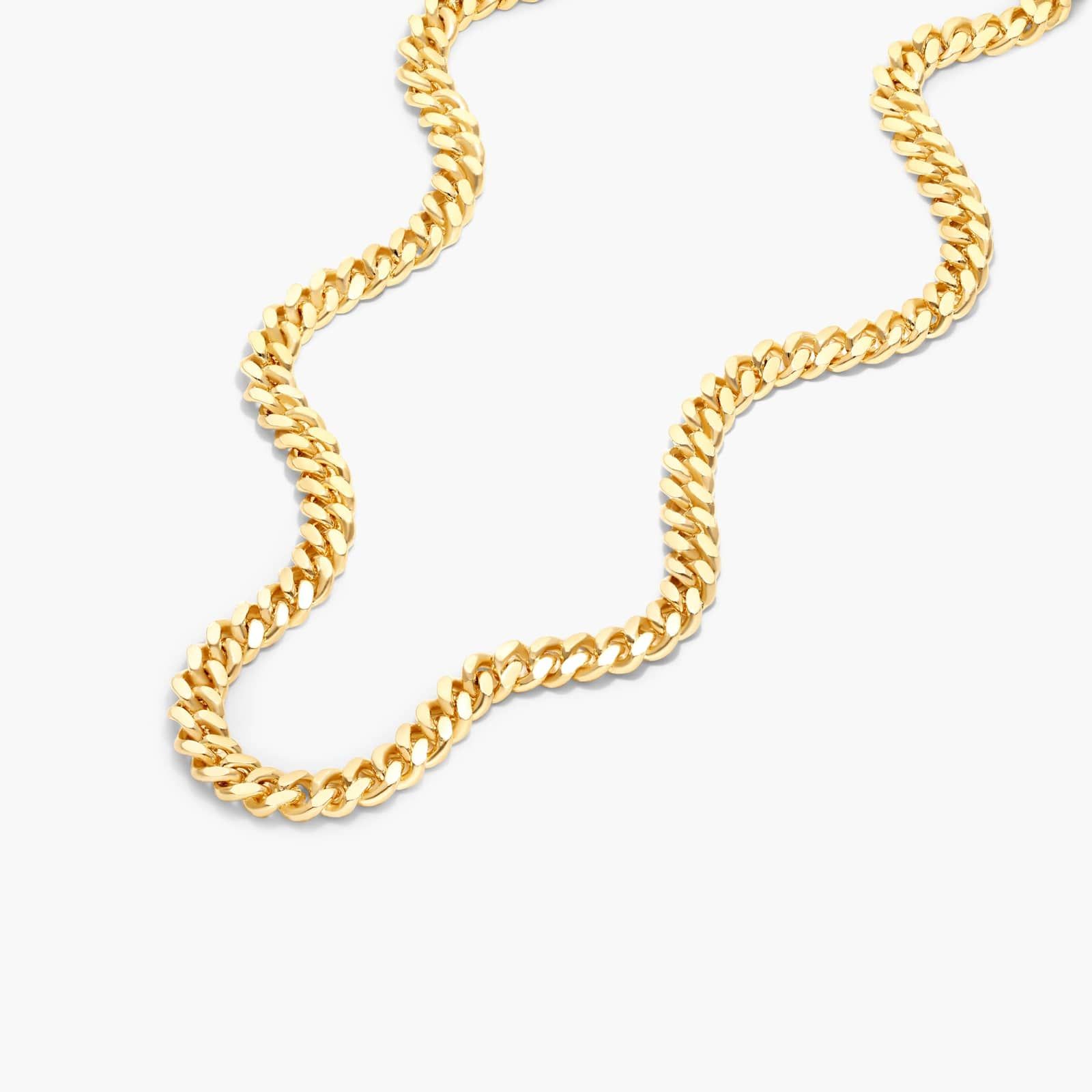 14K Yellow Gold Solid 3.5mm Miami Cuban Chain Necklace - 20 inches
