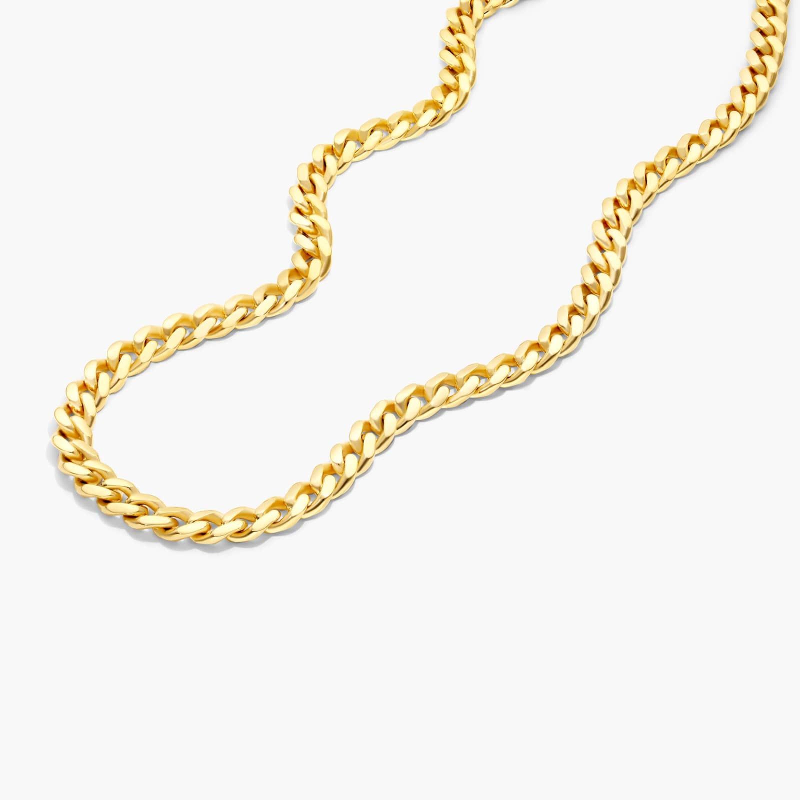14K Yellow Gold Solid 5mm Miami Cuban Chain Necklace - 22 inches