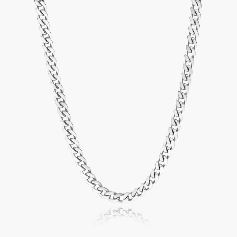 Sterling Silver 5mm Miami Cuban Chain Necklace - 22 inches