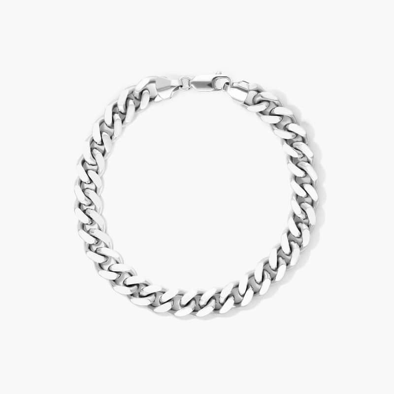 Miami Cuban Bracelet In  Sterling Silver (8.5")