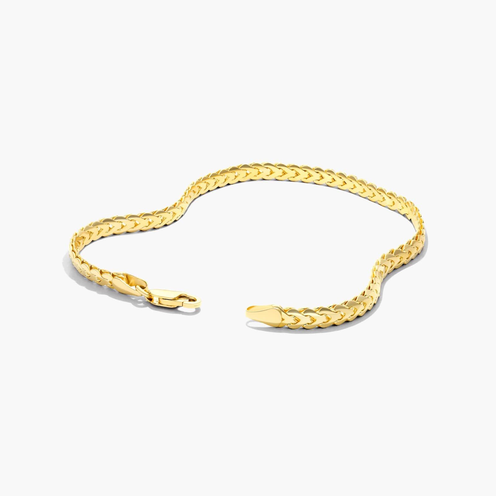 Solid Flattened Bombe Franco Bracelet In 14K Yellow Gold (8.5")