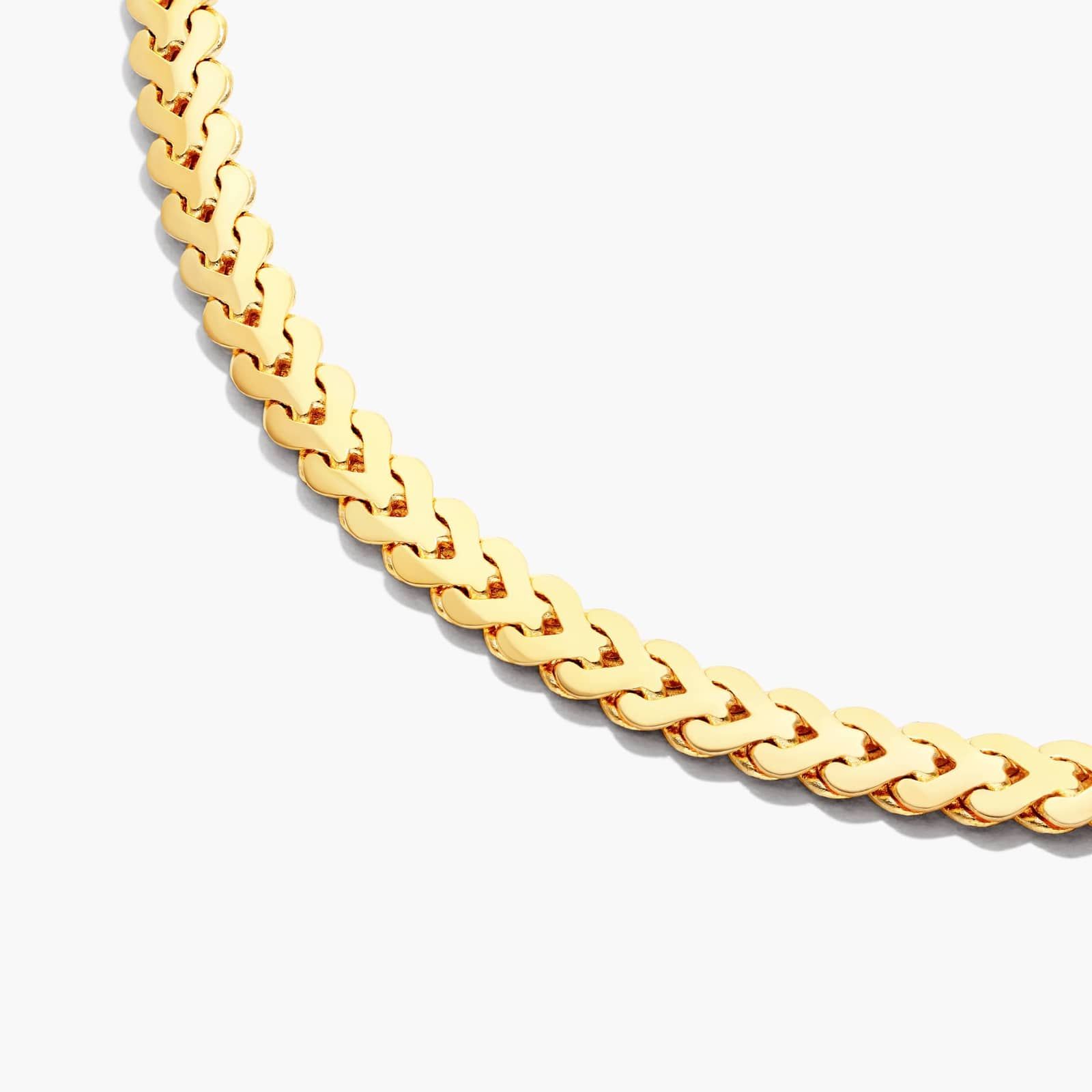 Solid Flattened Bombe Franco Bracelet In 14K Yellow Gold (8.5")