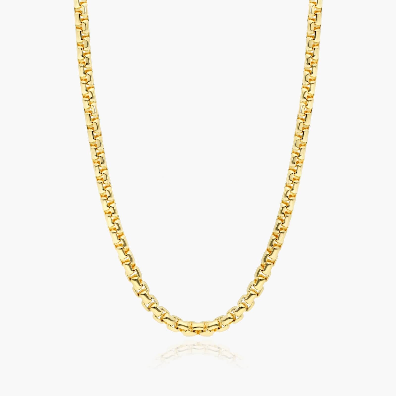 14k Yellow Gold Solid Round Box Chain (3.6 mm) main image 1
