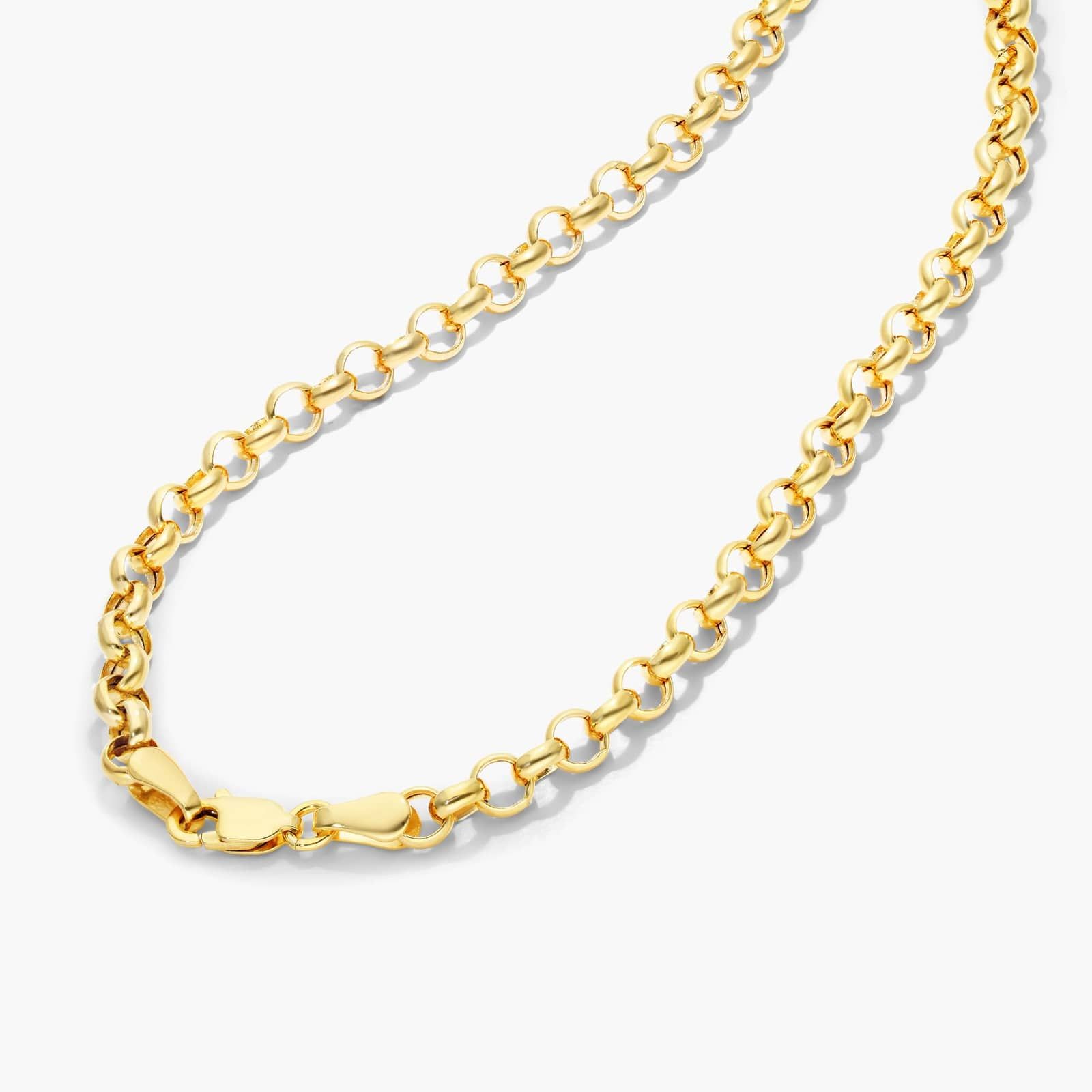 14K Yellow Gold 3.8mm Light Rolo Chain Necklace - 18 inches