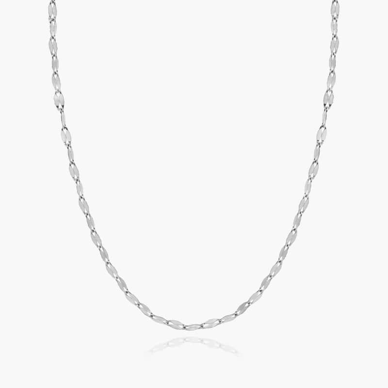 14K White Gold 1.45mm Forzentina Chain Necklace - 18 inches