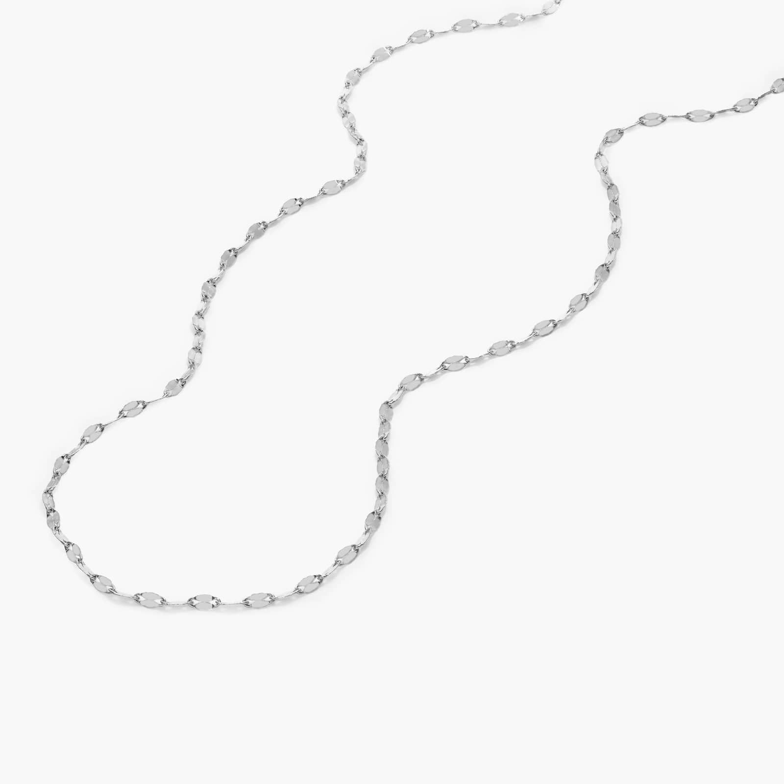 14K White Gold 1.45mm Forzentina Chain Necklace - 18 inches
