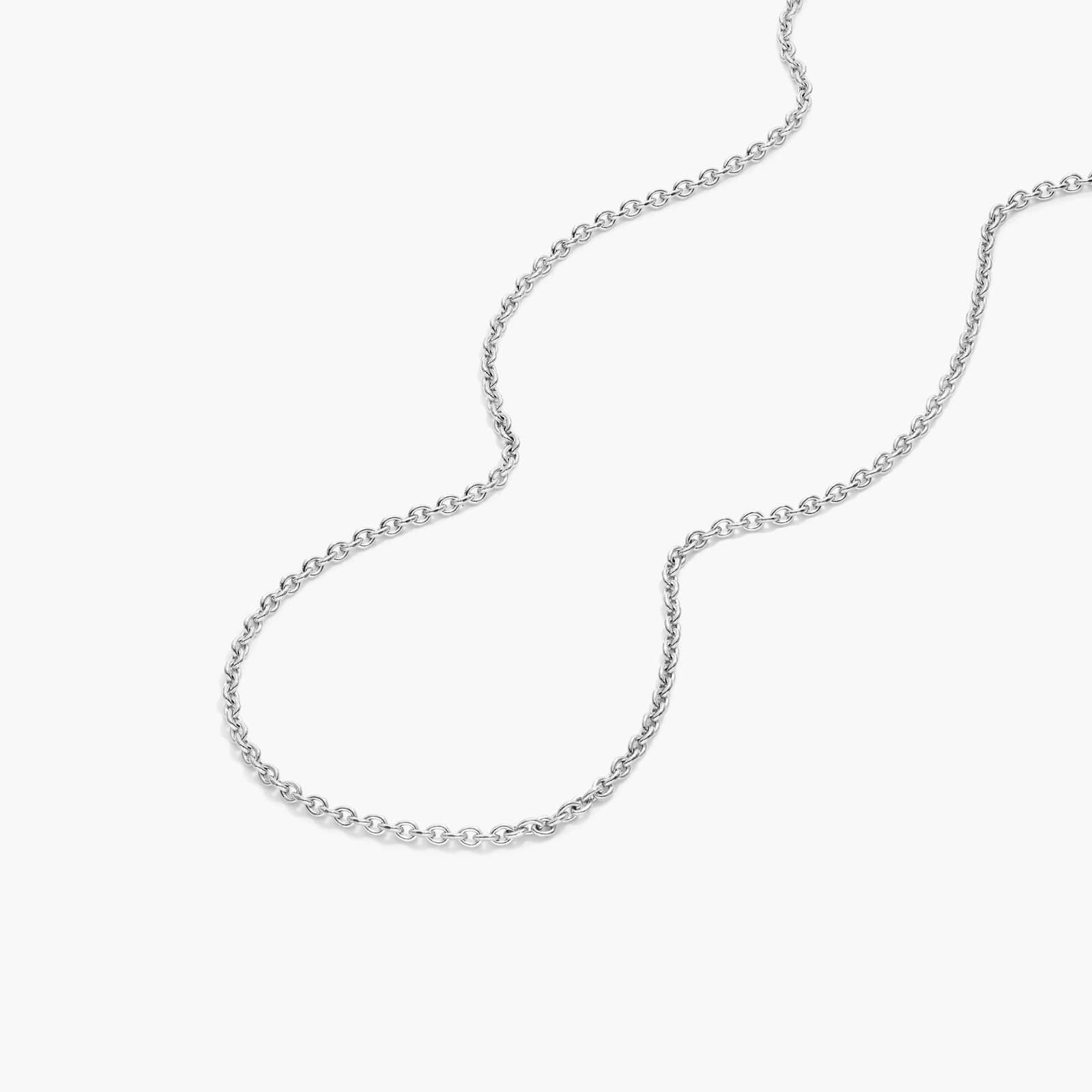 14K White Gold 1.5mm Cable Chain Necklace - 18 inches