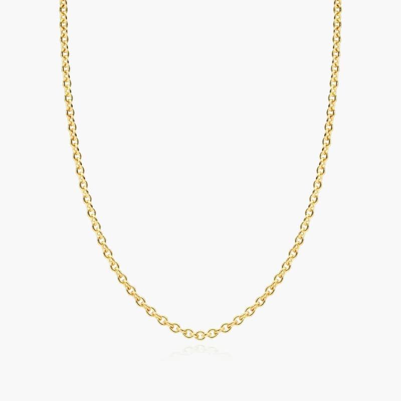 14K Yellow Gold 1.5mm Cable Chain Necklace - 18 inches