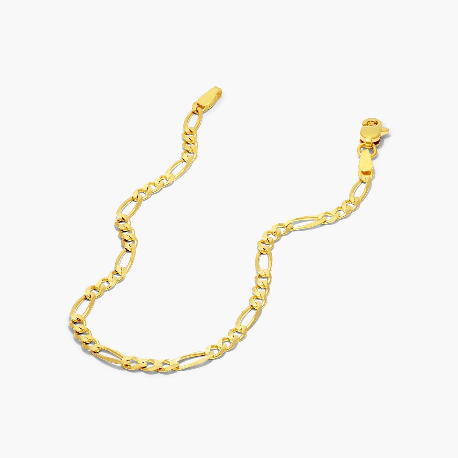 Figaro Chain Bracelet In 14K Yellow Gold (7")
