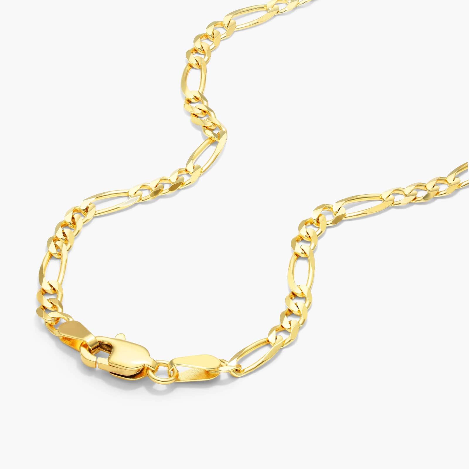 14K Yellow Gold 3mm Figaro Chain Necklace - 18 inches