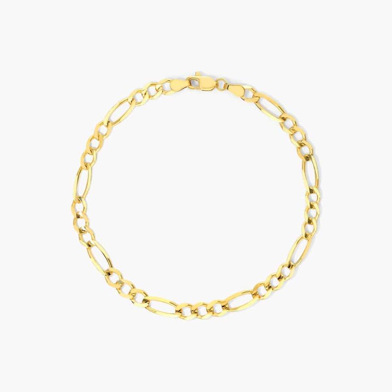 Figaro Chain Bracelet In 14K Yellow Gold (8")