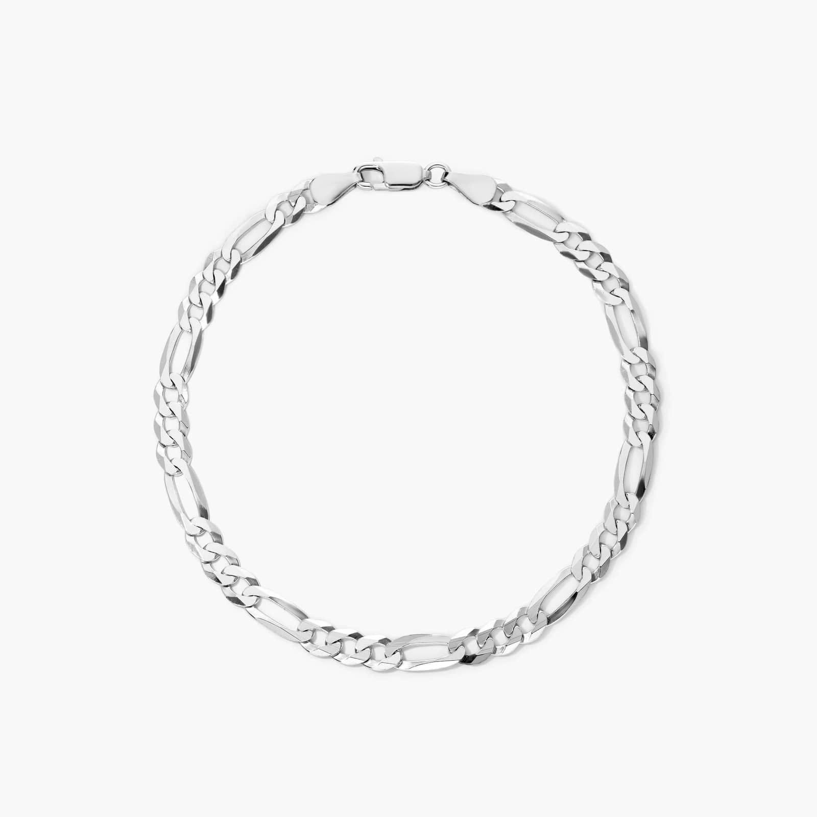 Figaro Chain Bracelet In Sterling Silver (8.5