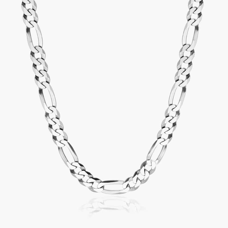 Sterling Silver 5.5mm Figaro Chain Necklace - 22 inches
