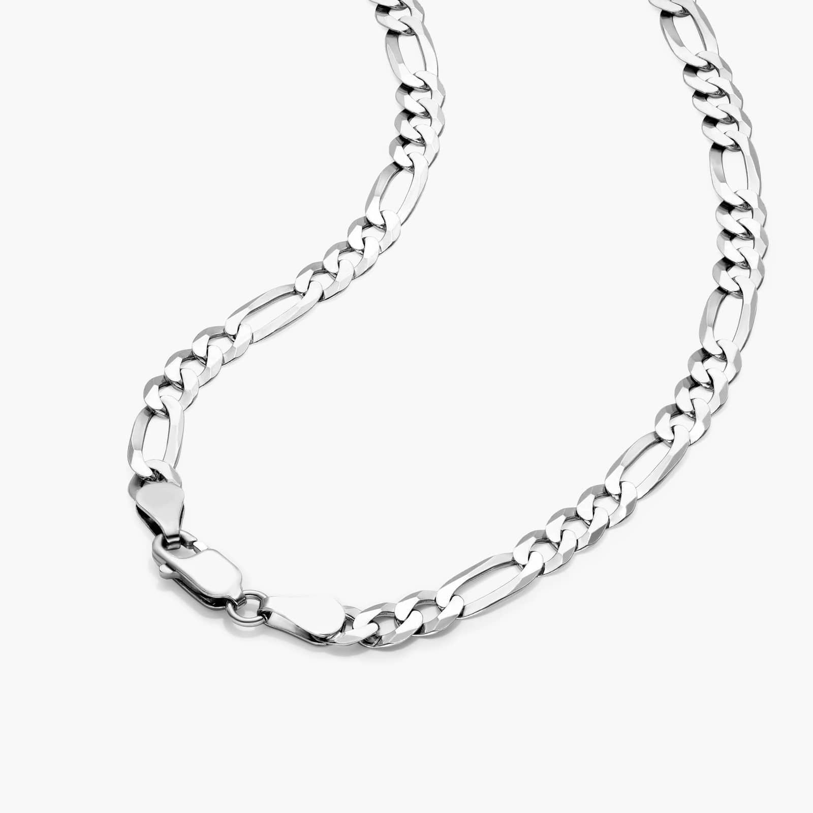 Sterling Silver 5.5mm Figaro Chain Necklace - 22 inches
