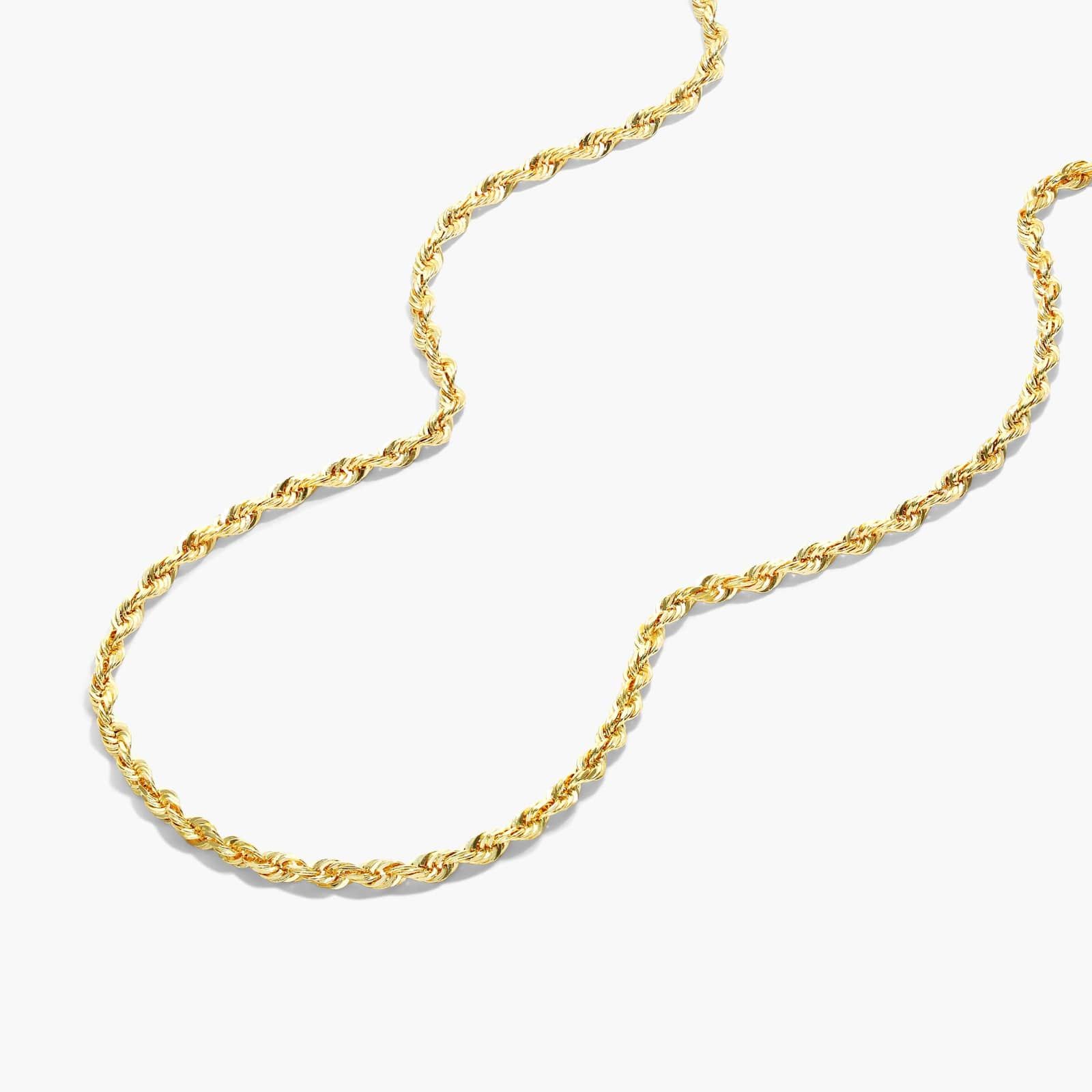 14K Yellow Gold 1.6mm Rope Chain Necklace - 18 inches