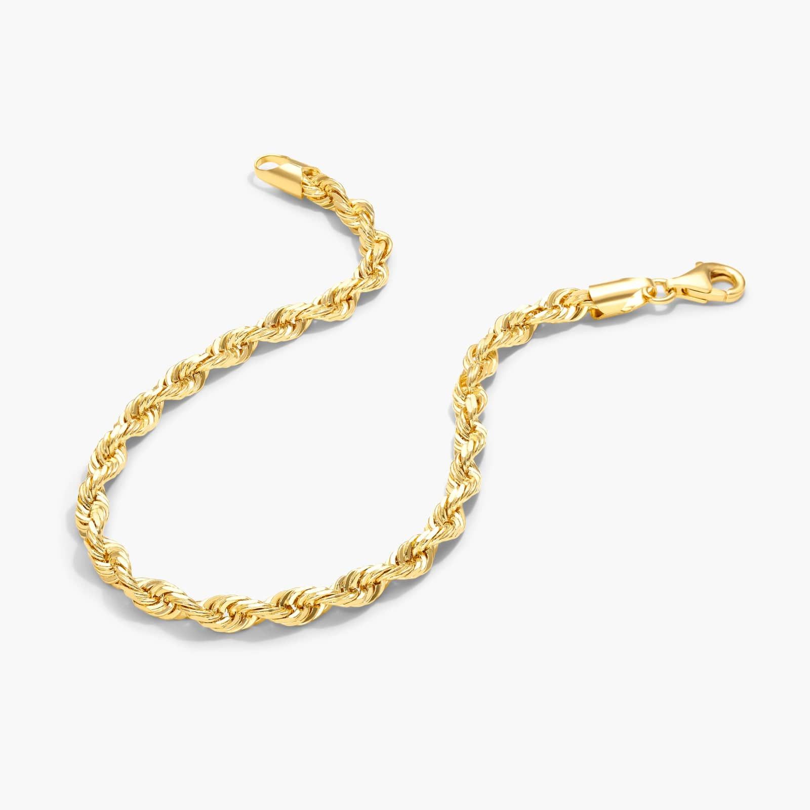 Solid Rope Chain Bracelet In 14K Yellow Gold (8")