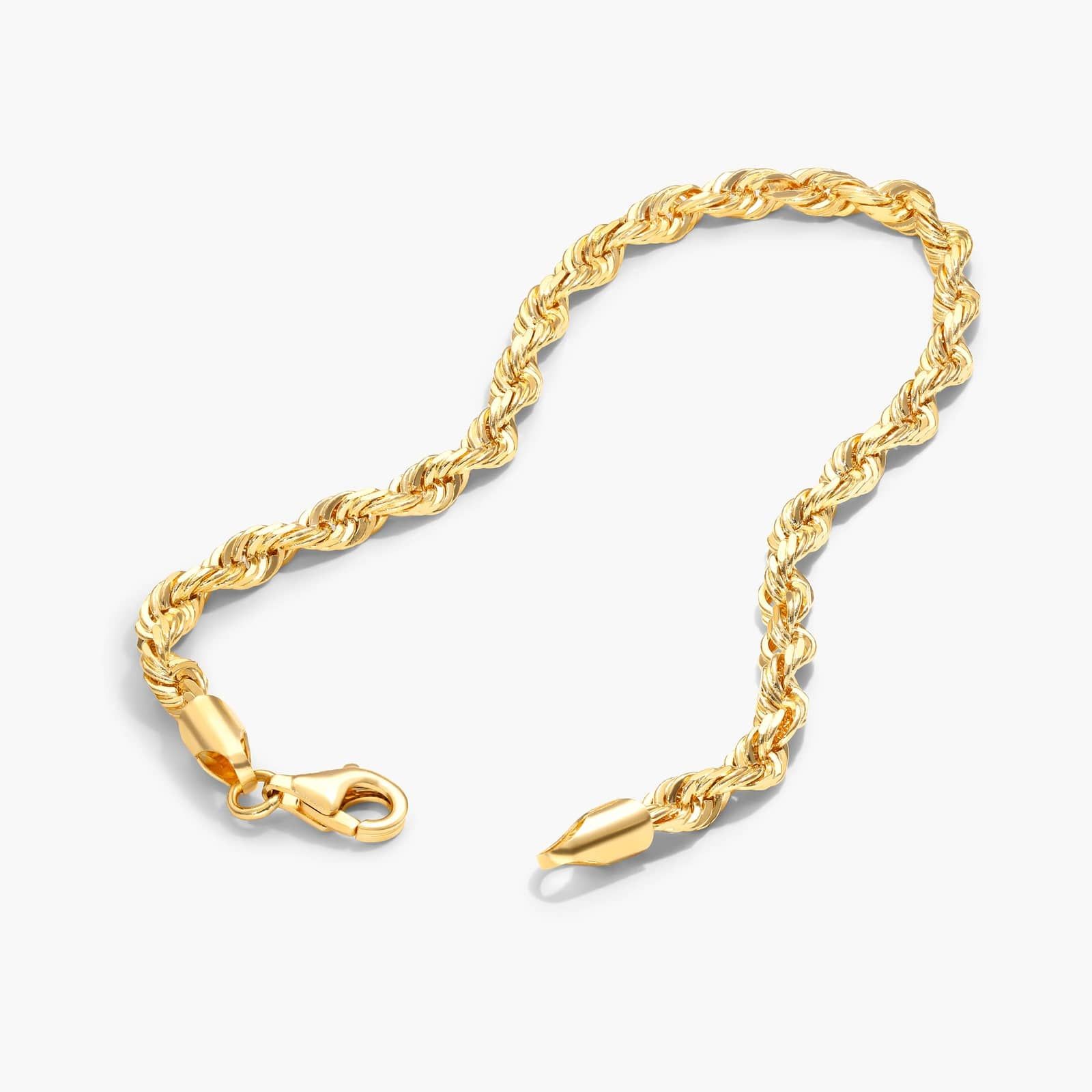 Solid Rope Chain Bracelet In 14K Yellow Gold (8")