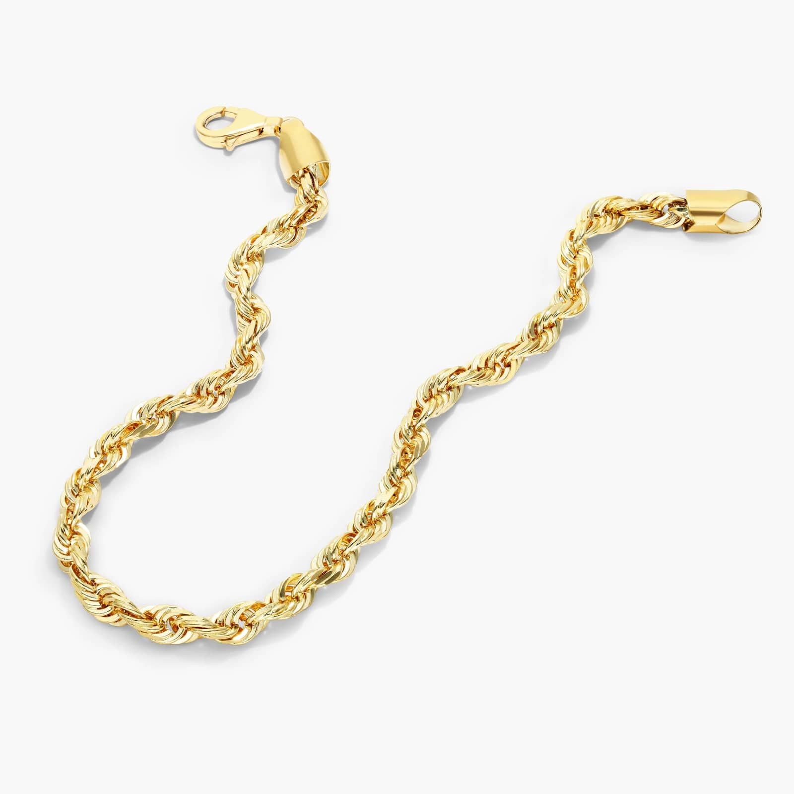 Solid Rope Chain Bracelet In 14K Yellow Gold (8")