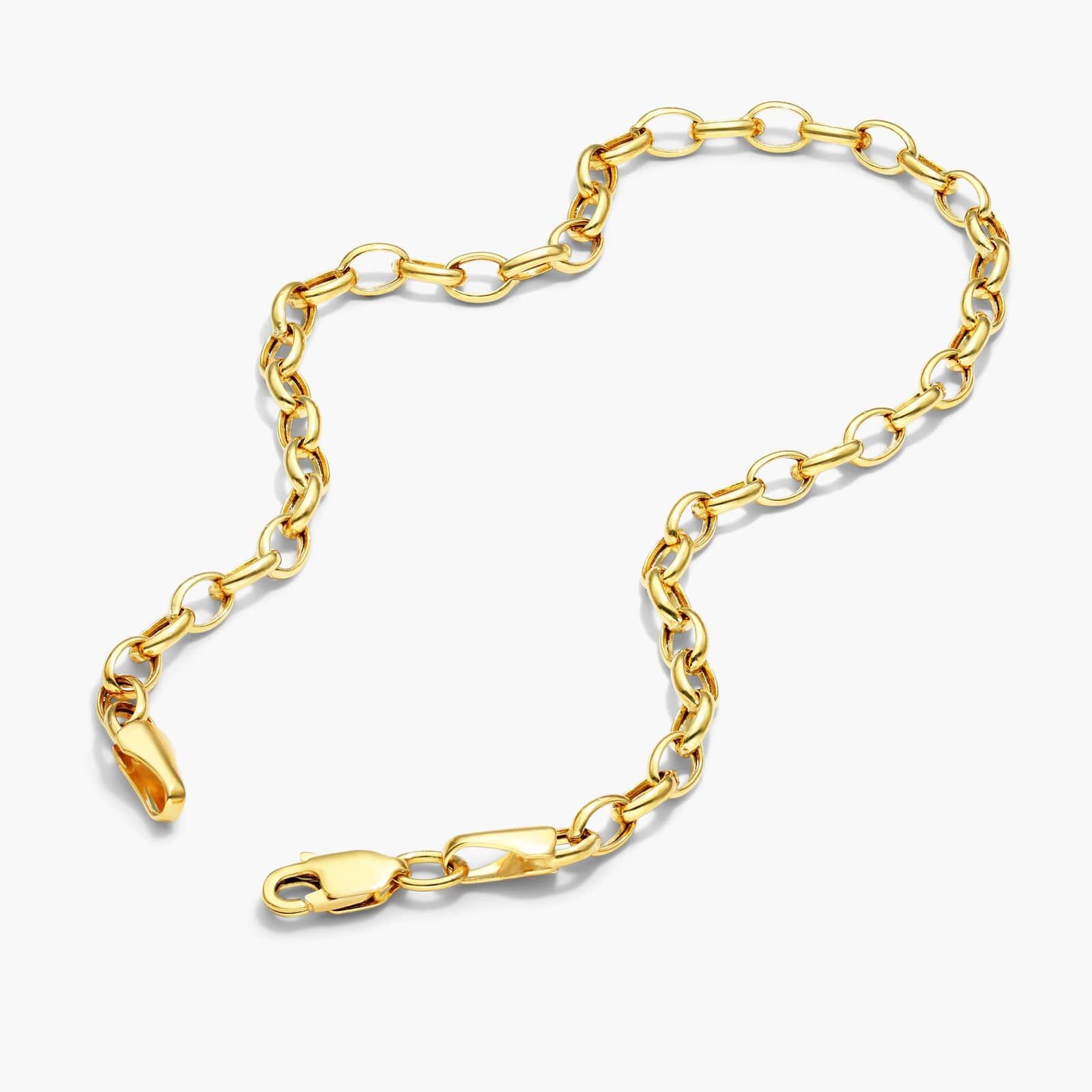 Oval Rolo Chain Bracelet In 14K Yellow Gold (7")