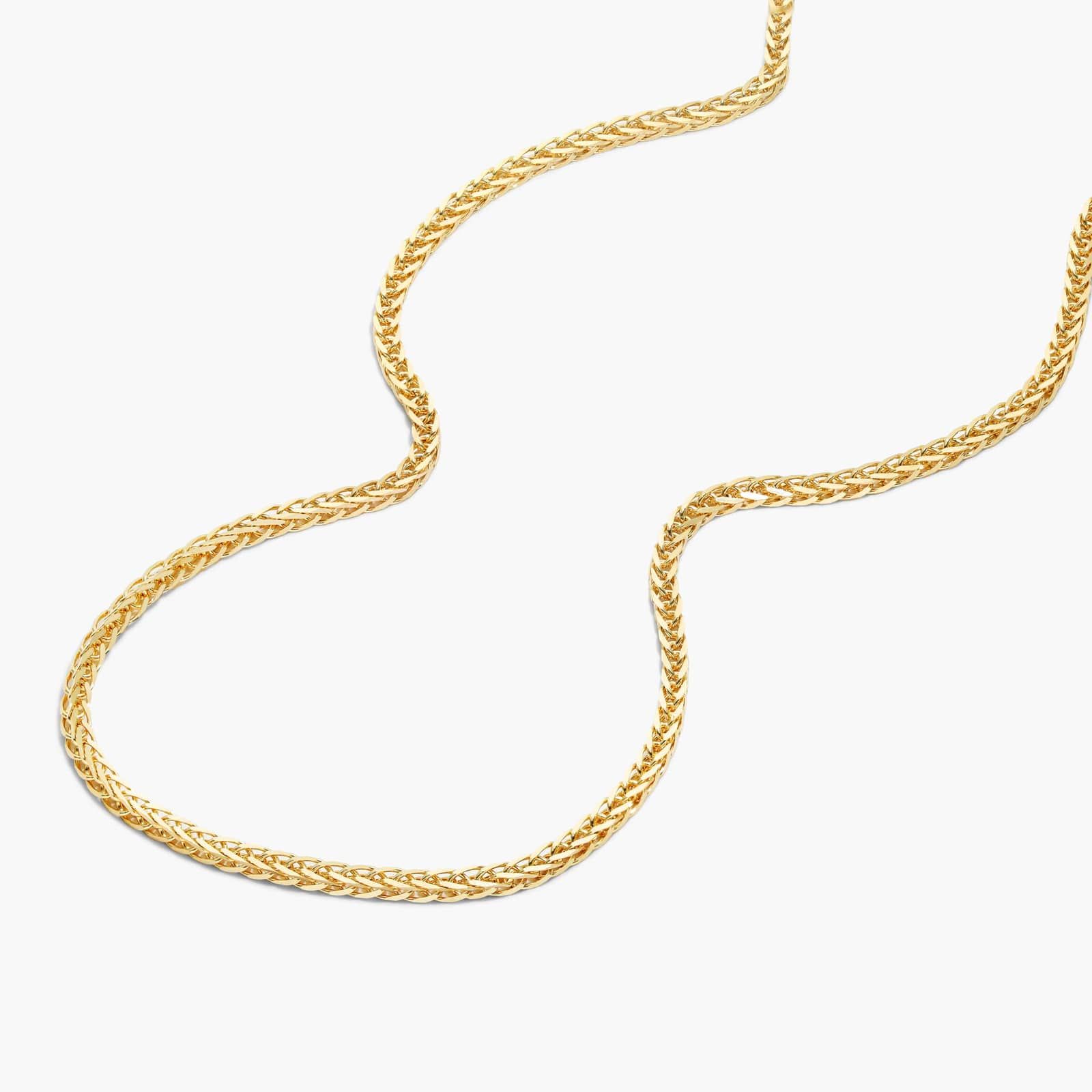 14K Yellow Gold 1.8mm Wheat Chain Necklace - 18 inches