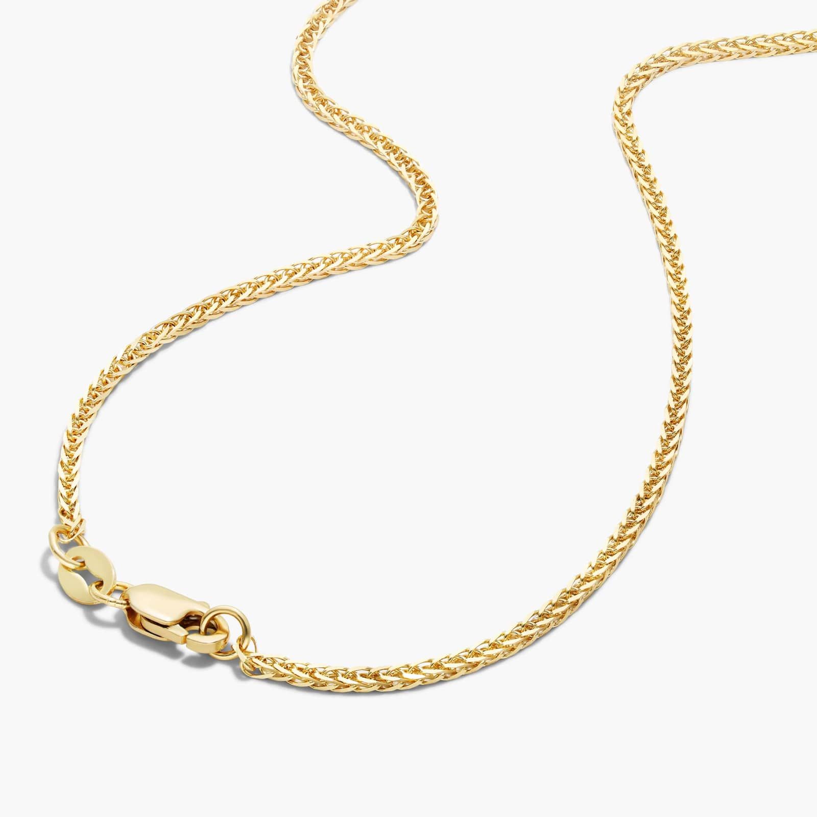 14K Yellow Gold 1.8mm Wheat Chain Necklace - 18 inches